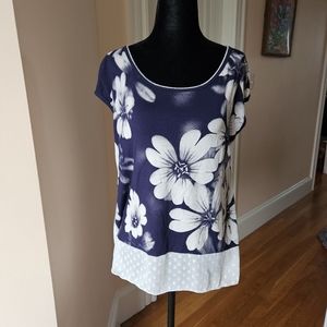 Edista Women's  Blue Floral Etta Sleeveless Top